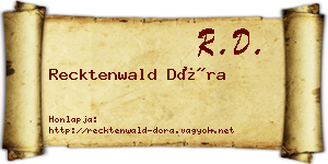 Recktenwald Dóra névjegykártya